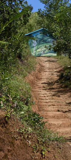 Bureau d'accueil des écotouristes venant visiter la forêt d'Ankolona sur le site d'Helpsimus à Madagascar